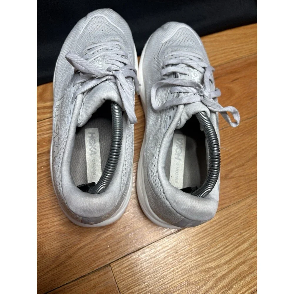 Women’s Hoka One One Rincon 4 Light Grey Walking Running Shoes Size 10 Wide D